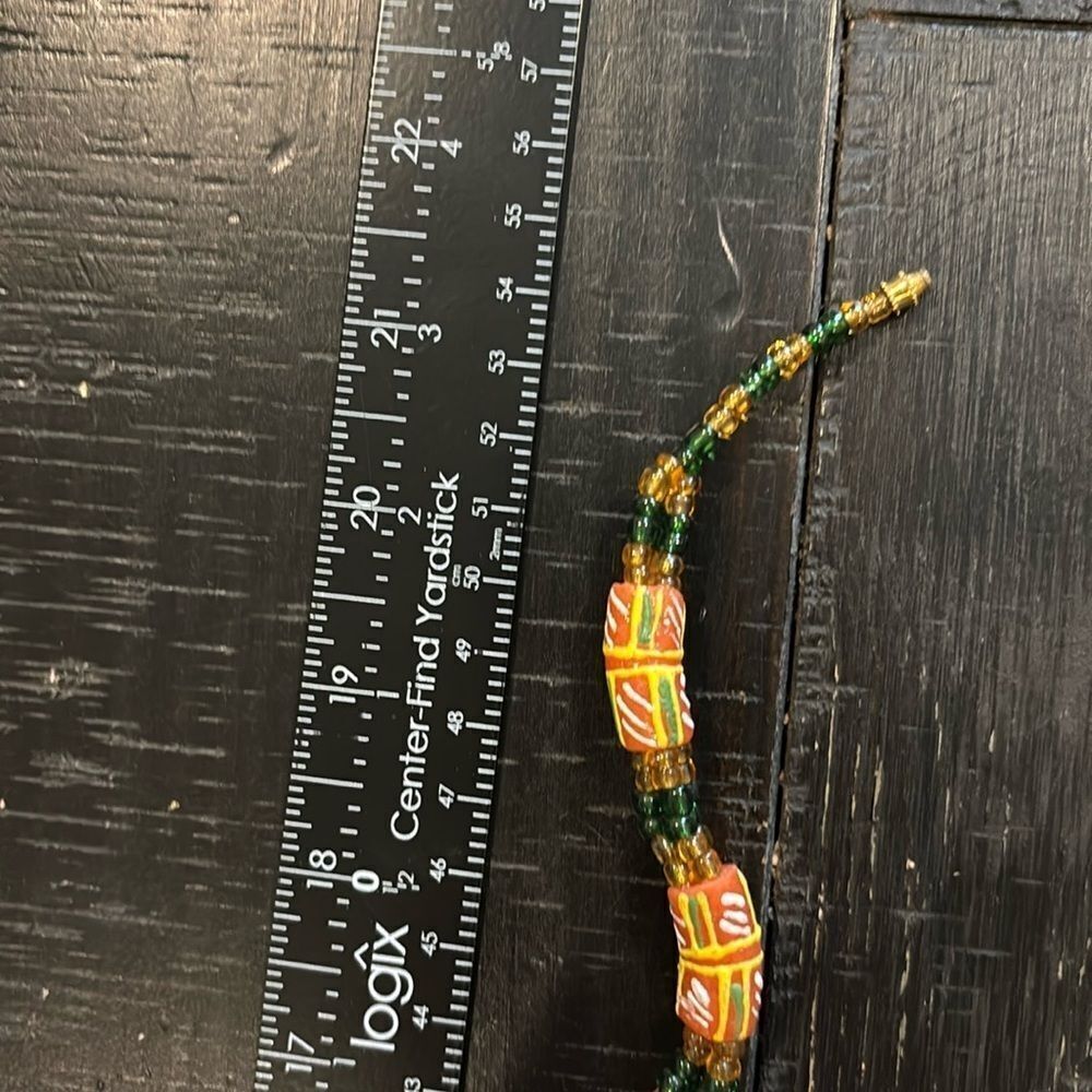 Vintage African Jamaica Glass Rastafarian Screw Closure Necklace - Picture 10 of 10